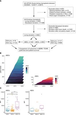 Pre-transplant donor specific antibodies in ABO incompatible kidney transplantation – data from the Swiss transplant cohort study